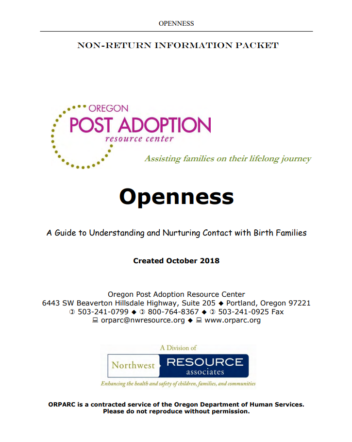 Title details for Openness by Oregon Post Adoption Resource Center - Available